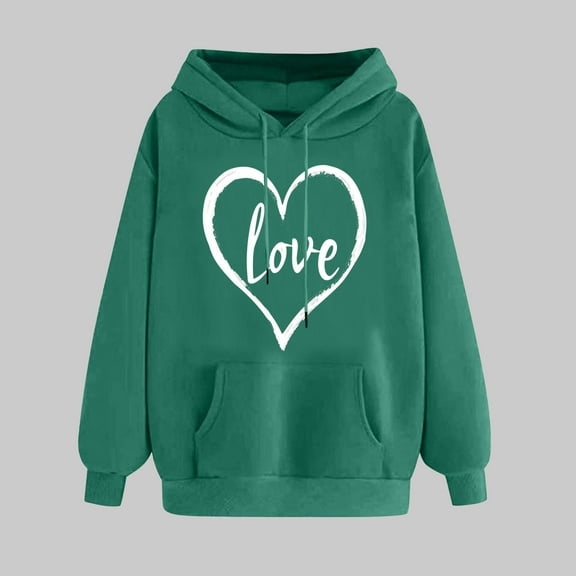 Summer Clothes for Women Women's Clothing Ndbuld Women's Print Winter Hoodie Pullover Tops Long Sleeved Comfortable Sweatshirt Rollbacks,Army Green,M
