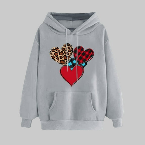Summer Clothes for Women Women's Clothing Ndbuld Women's Print Winter Hoodie Pullover Tops Long Sleeved Comfortable Sweatshirt