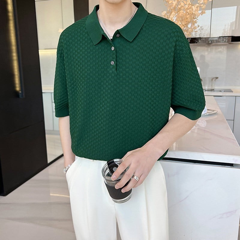 Summer Clothing Men's Light Luxury Knitted Short Sleeve Polo