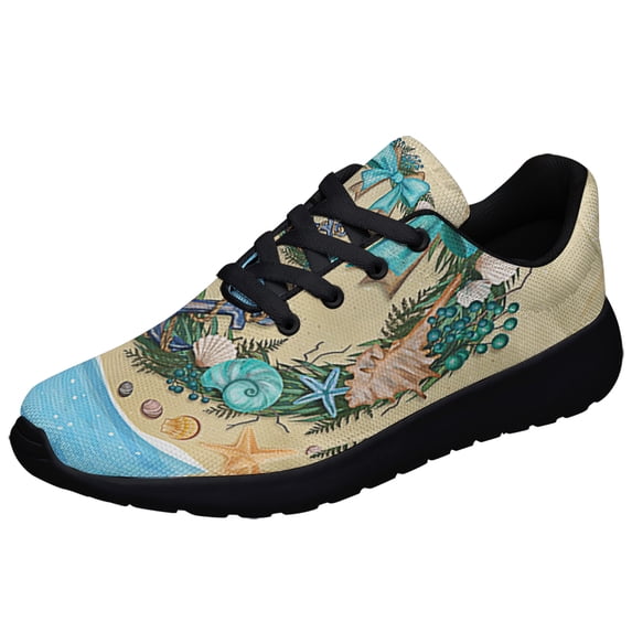 Summer CoaStl Beach Wreath Shoes Sneakers Black Size 8