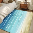 thumbnail image 1 of Summer Coastal Area Rugs 3x5 for Living Room, Turquoise Ombre Beach Ocean Waves Non Slip Washable Rug Runner, Low Pile Indoor Floor Carpet Mat Bathroom Rugs for Bedroom, Kids Room, 1 of 9