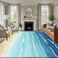 thumbnail image 1 of Summer Coastal Area Rugs 5x7 for Living Room, Turquoise Ombre Beach Ocean Waves Non Slip Washable Rug Runner, Low Pile Indoor Floor Carpet Mat Bathroom Rugs for Bedroom, Kids Room, 1 of 9