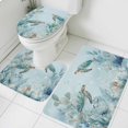 thumbnail image 1 of Summer Coastal Bathroom Rugs Set Ocean Sea Turtle Nautical Coral Eucalyptus Leaves Non Slip Absorbent Soft Bath Mats 3 Piece Set with Bathroom Rug, U-Shaped Floor Mat, Toilet Seat Cover Small Size, 1 of 9