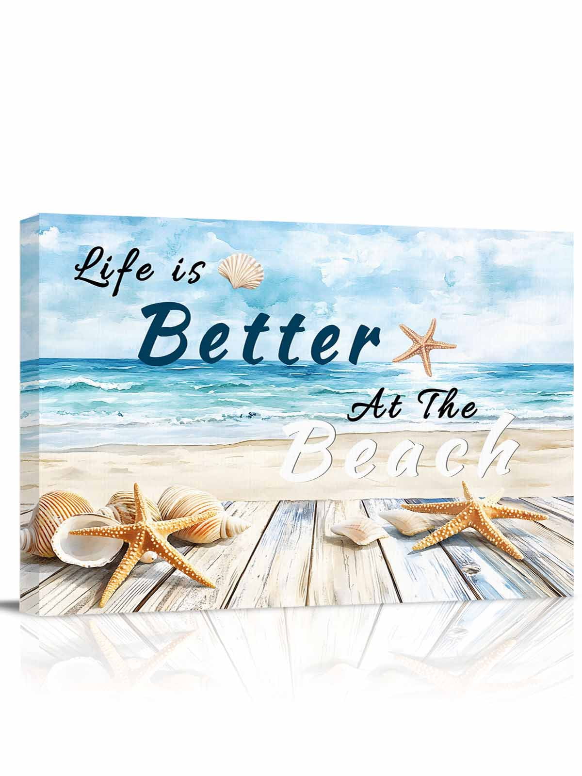 Summer Coastal Beach Wall Art for Living Room,Canvas Picture Wall Decor ...