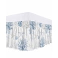thumbnail image 1 of Summer Coastal Bed Skirt Queen Size 18" Drop Coral Starfish Nautical Beach Ruffled Wrap Around Bed Skirts Adjustable Elastic Bedskirt Dust Ruffle for Queen Size Bed, 1 of 7