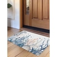 thumbnail image 1 of Summer Coastal Coral Door Mat&nbsp;Indoor Outdoor Entrance, Non Slip Rug for Kitchen Bathroom Entryway Rug, Blue Ocean Conch Shell Blue Washable Doormat Floor Mat for Office Home Decor 24x36 Inch, 1 of 8