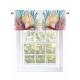 thumbnail image 1 of Summer Coastal Curtain Valances for Windows, Ocean Watercolor Shell Coral Kitchen Valance Window Treatment, Light Filtering Block Curtains for Bathroom/Bedroom/Living Room 42'' x 18'', 1 of 9
