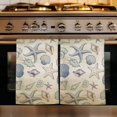 thumbnail image 1 of Summer Coastal Kitchen Towels Set of 3, Marine Beach Seashell Starfish Conch Beige Absorbent Dish Towels for Kitchen, Microfiber Hand Towel, Quick Drying Tea Towel for Cleaning Decorative Dishcloths, 1 of 7