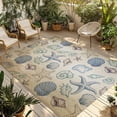 thumbnail image 1 of Summer Coastal Outdoor Rug for Patio/Deck/Porch, Non-Slip Large Area Rug 5 x 7 Ft, Marine Beach Seashell Starfish Conch Beige Indoor Outdoor Rugs Washable Area Rugs, Camping Rug Carpet Runner, 1 of 8