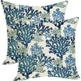 thumbnail image 1 of Summer Coastal Pillow Covers 20x20 Pack of 2 Navy Blue Coral Throw Pillow Covers Outdoor Decor Coral Branch Ocean Themed Beach Decorative Pillowcase Beachy Nautical Cushion Case for Sofa Couch, 1 of 6