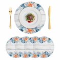 thumbnail image 1 of Summer Coastal Round 15 Inch Placemats Set of 4, Sea Ocean Starfish Shells Coral Conch Wood Gray HeatResistant Non Slip Place Mats for Dining Table, Wipeable Kitchen Table Mats for Housewarming, 1 of 9