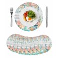 thumbnail image 1 of Summer Coastal Round 15 Inch Placemats Set of 8, Nautical Sea Coral Shell Starfish Wood Gray HeatResistant Non Slip Place Mats for Dining Table, Wipeable Braided Kitchen Table Mats for Housewarming, 1 of 9