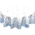 thumbnail image 1 of Summer Coastal Table Cloth Round 60 Inch Blue Ocean Coral Tablecloth Round Nautical Coastal Round Table Cloths Farmhouse Beach Theme Wallpaper Decoration for Home Kitchen Dining Room Party Picnic, 1 of 7