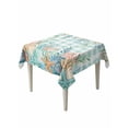 thumbnail image 1 of Summer Coastal Table Cloth, Waterproof Tablecloth for Square Tables, Watercolor Corals Shells Starfish Green Plaid Reusable Washable Fabric Table Cover for Restaurant Kitchen Dining Tables 60"x60", 1 of 9