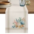 thumbnail image 1 of Summer Coastal Table Runner 36 Inches, Nautical Beach Marine Life Beige Striped Bed Runner Dresser Scarves Tabletop for Indoor Outdoor Parties/Ceremony/Banquet, 13"x 36", 1 of 8