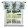 thumbnail image 1 of Summer Coastal Valance Curtain for Windows Brown Retro Texture Conch Starfish Teal Blue Rod Pocket Curtain Valances Short Window Treatments Panels for Kitchen Bathroom Laundry Basement 54 x 18 Inch, 1 of 9