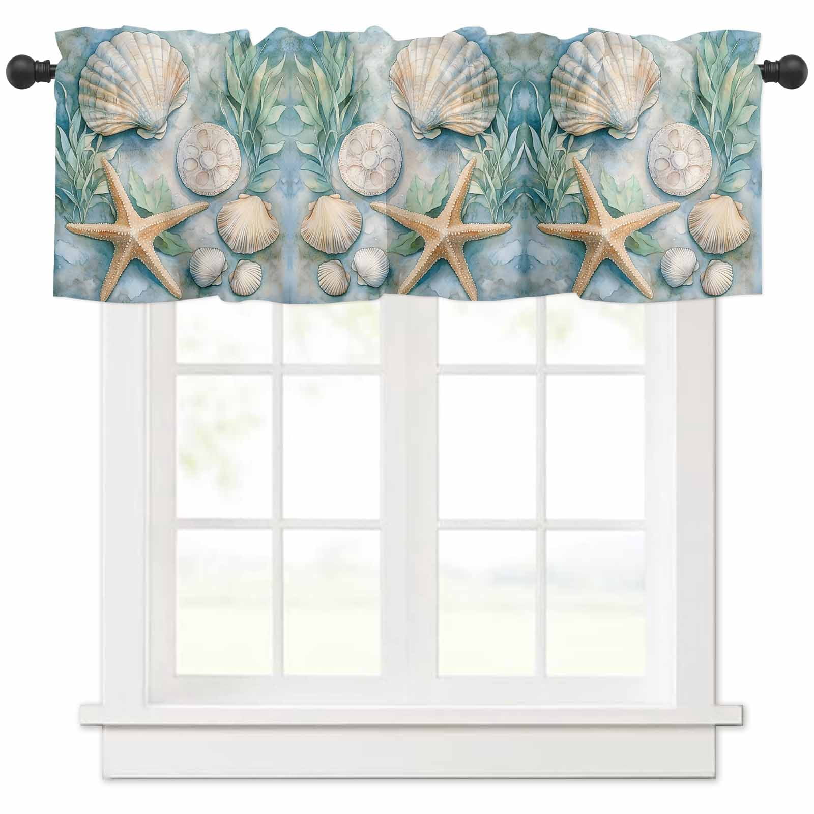 Summer Coastal Valances for Windows Farmhouse Kitchen Curtains Valances ...