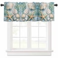 thumbnail image 1 of Summer Coastal Valances for Windows Farmhouse Kitchen Curtains Valances Rod Pocket Valance Curtains for Kitchen Windows Starfish Coral Nautical Shell Ocean Window Valances for Bathroom 54"x18", 1 of 6