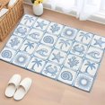 thumbnail image 1 of Summer Coastal Washable Small Entryway Area Rugs 2'x3', Blue Ocean Waves Shell Crab Coconut Tree Low Pile Throw Rug Non-Slip Sturdy Edge Binding Carpet for Front Door Floor Room Entry, 1 of 9
