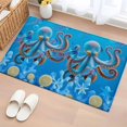 thumbnail image 1 of Summer Coastal Washable Small Entryway Area Rugs 2'x3', Ocean Blue Octopus Jellyfish Nautical Coral Bubble Low Pile Throw Rug Non-Slip Sturdy Edge Binding Carpet for Front Door Floor Room Entry, 1 of 9