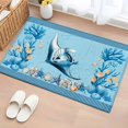 thumbnail image 1 of Summer Coastal Washable Small Entryway Area Rugs 2'x3', Ocean Stingray Blue Starfish Nautical Coral Low Pile Throw Rug Non-Slip Sturdy Edge Binding Carpet for Front Door Floor Room Entry, 1 of 9