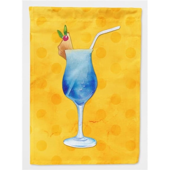 Summer Cocktail Yellow Polkadot Flag Canvas - House Size