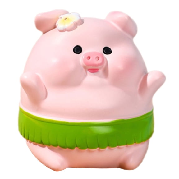 Summer Colorful Pig Resins Mini Figurine Tabletop Decoration For Home Or Cafes