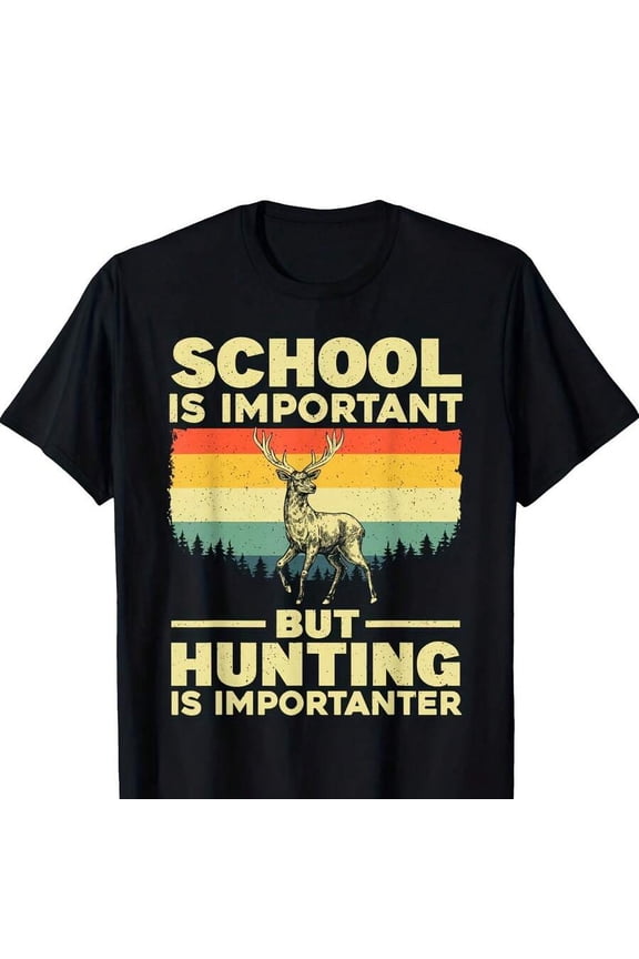 Summer Comfortable Deer Hunter Wildlife Funny Art T-Shirt Casual Short Sleeve For Boys Men - Hunting
