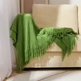 thumbnail image 1 of Summer Comforter King Size, Sofa Blanket Cover Blanket Office Nap Conditioning Blanket Knitted Fringe Blanket Nap Blanket Bed End Blanket, Summer Comforter Queen Size(Green, 50x67.7in), 1 of 6