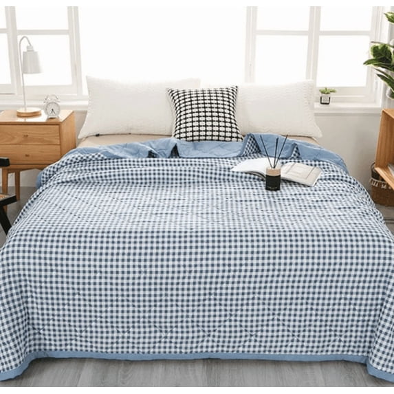 Summer Comforter Thin Quilt Summer Lightweight Comforter,100% Washed Cotton,Machine Washable,Soft Comfy Breathable Can Sleep Naked (59.06x78.74in)