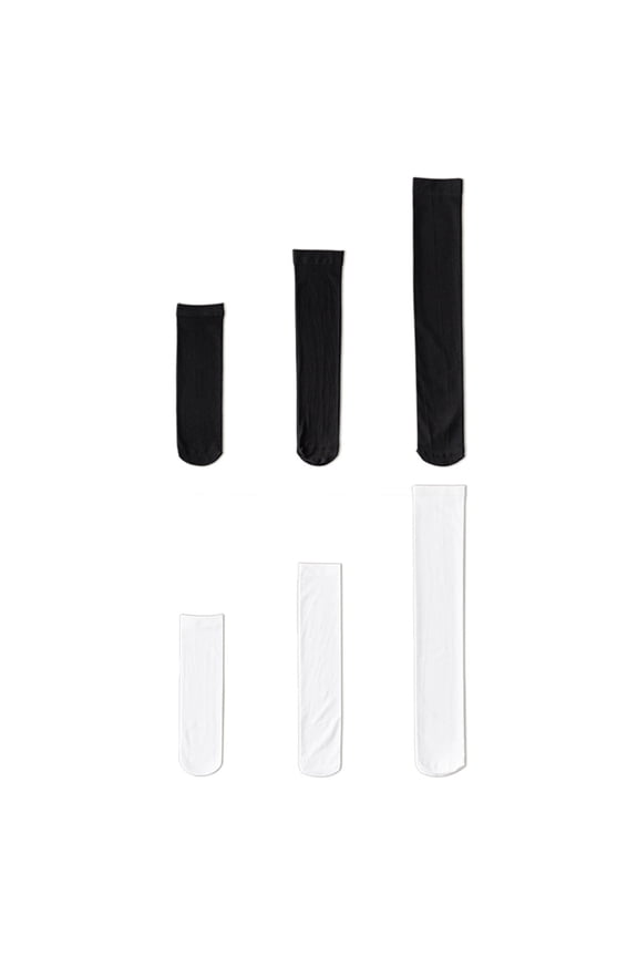 Summer Compression Thigh-High Socks – Lightweight Long Leg Socks for Women, Sleek Black Calf Length, Size L, 2 Pairs