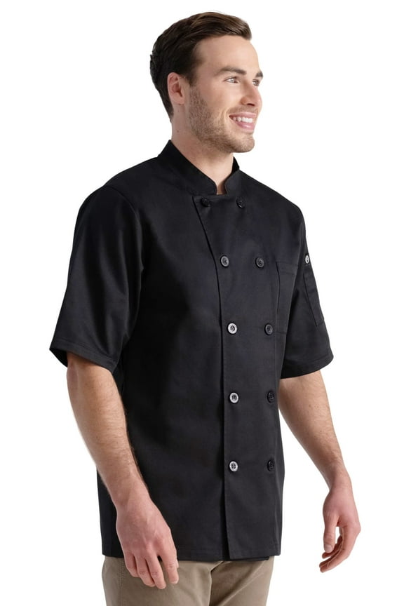 Summer Cook Jacket Chef Work Shirt, Waiter Uniform, Restaurant Kitchen Staff Apparel, Cooking Costume for Men, Bakery Catering Barber Overalls, Food Service Attire, Short Sleeve Chef Coat