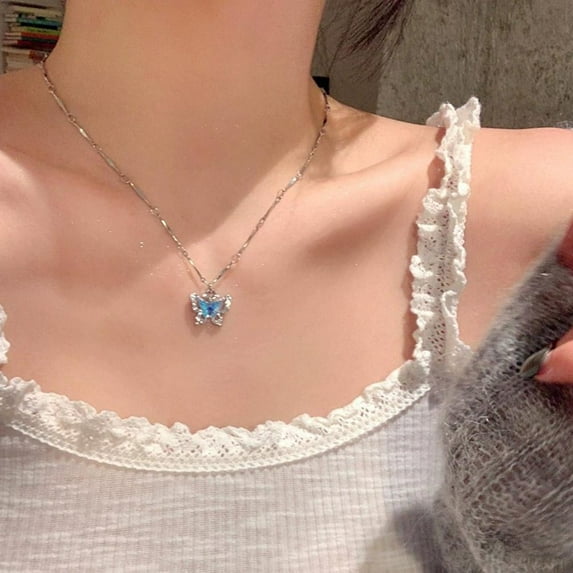 Summer Cool Double Butterfly Necklace X7S3 X9R9