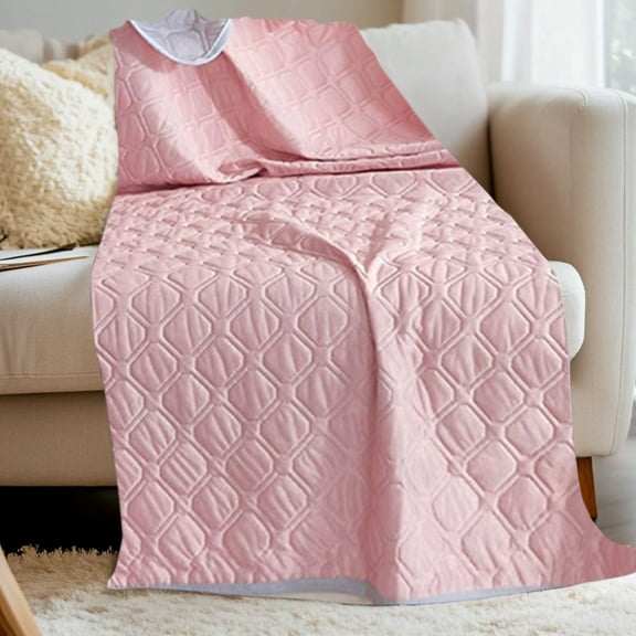 Summer Cool Feeling Silk Air Conditioning Quilt,Solid Color Washable Thin Polyester Quilt,Soft Cool Summer Blanket for Bedroom Sofa,Summer Cool Air Conditioning Thin Quilt