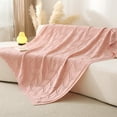 thumbnail image 1 of Summer Cool Knitted Blanket | Ice Effect Lightweight Quilt for All Seasons | Breathable Heat-Absorbing Cotton Throw | 51x67 Inch | Gray, Pink, Beige, Yellow, Khaki, Red, Dark Gray | Machine Washable, 1 of 6