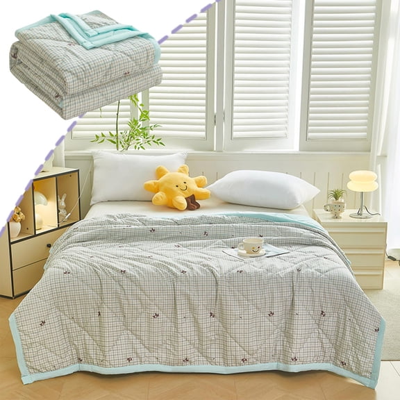 Summer Cool Quilt HODWIEQU Washable Thin, For Student Dormitory Beige