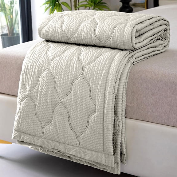 Summer Cool Quilt - Washable Simple Ice Silk Quilt - Hot Sleeper Breathable Air Conditioning Blanket for Sleeping Lightweight, Comfortable