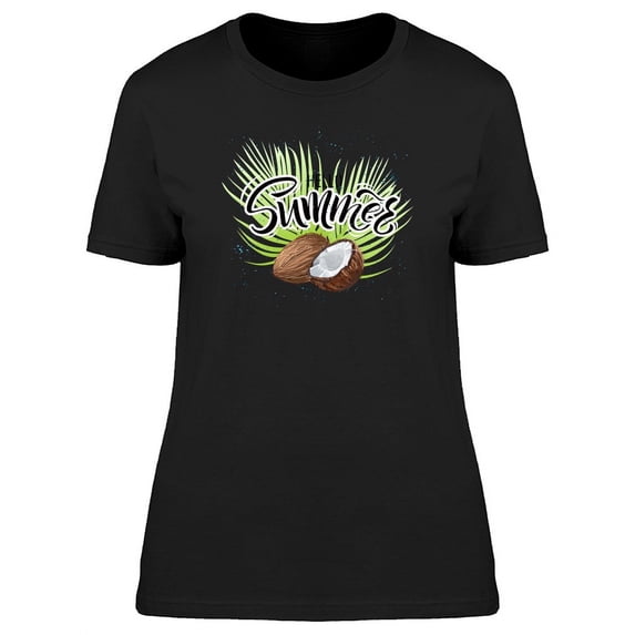 Summer, Cool Tropical Coconut T-Shirt Women -Image by Shutterstock, Female Small