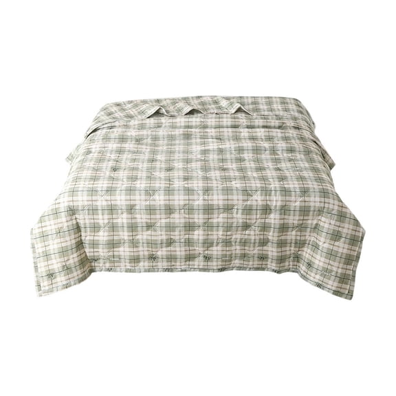 Summer Cool Washable Quilt for Students - Breathable Nylon & Spandex Material, Soft Lightweight Design for Dormitory Use, Perfect for Hot Nights,Green