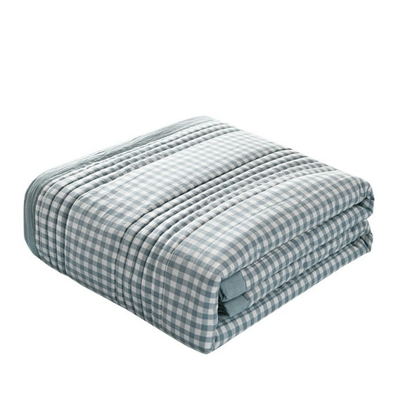 Summer Cooler Comforter Comfortable Soft Airy Cool Machine Washable Lightweight Bedding for Hot Sleepers ( Blue )