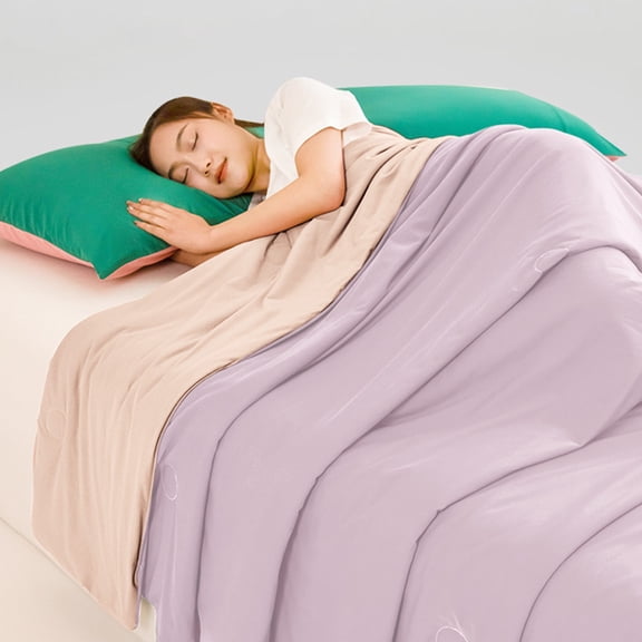 Summer Cooler Comforter Quilts Queen Size Ice Cream Multi-colour Summer Ice Silk Quilt Ultra-Soft Air Conditioning Quilt Summer Thin Quilt Summer For Home Dormitory 78x59 in