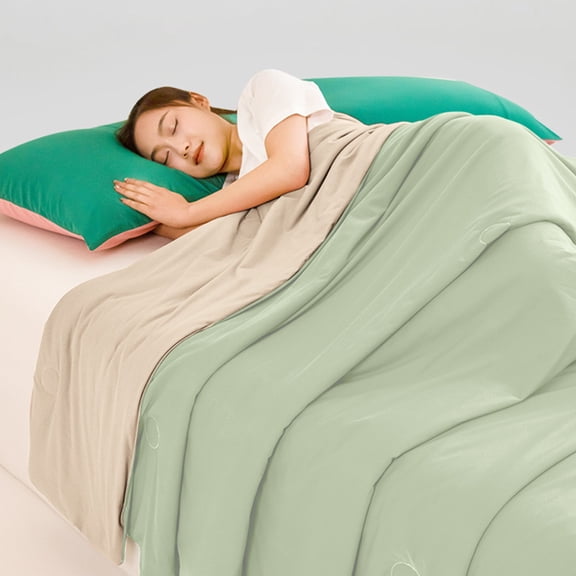 Summer Cooler Comforter Quilts Queen Size Ice Cream Multi-colour Summer Ice Silk Quilt Ultra-Soft&nbsp;Air&nbsp;Conditioning Quilt Summer Thin Quilt Summer For Home Dormitory Students 78x59 in