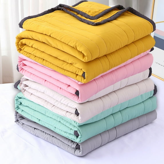 Summer Cooler Quilt for Hot Sleepers Night Sweats | Double Sided Cold Effect Comforter Blanket - 98% Cotton 2% Spandex | Ice Cooling Lightweight Breathable Quilt - 70.86x78.74in for Adults Kids