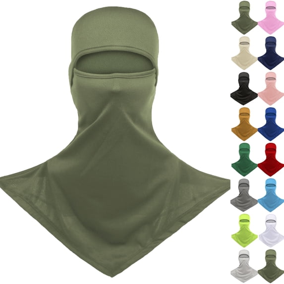 Summer Cooling Balaclava Full Head Face Mask Sun UV Protection Breathable Neck Covers Men Women Cycling Fishing Balaclavas Army Green One Size