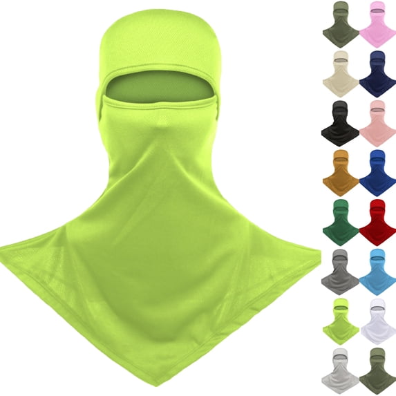Summer Cooling Balaclava Full Head Face Mask Sun UV Protection Breathable Neck Covers Men Women Cycling Fishing Balaclavas Fluorescence Yellow One Size