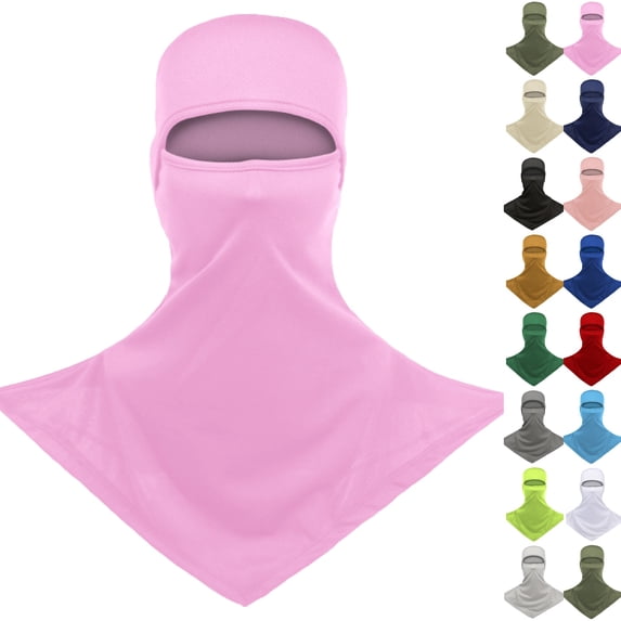 Summer Cooling Balaclava Full Head Face Mask Sun UV Protection Breathable Neck Covers Men Women Cycling Fishing Balaclavas Light pink One Size