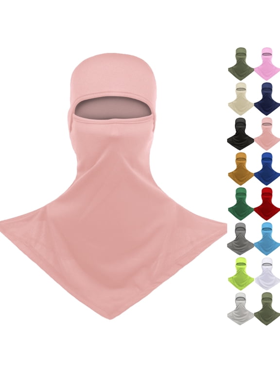 Summer Cooling Balaclava Full Head Face Mask Sun UV Protection Breathable Neck Covers Men Women Cycling Fishing Balaclavas Pink One Size