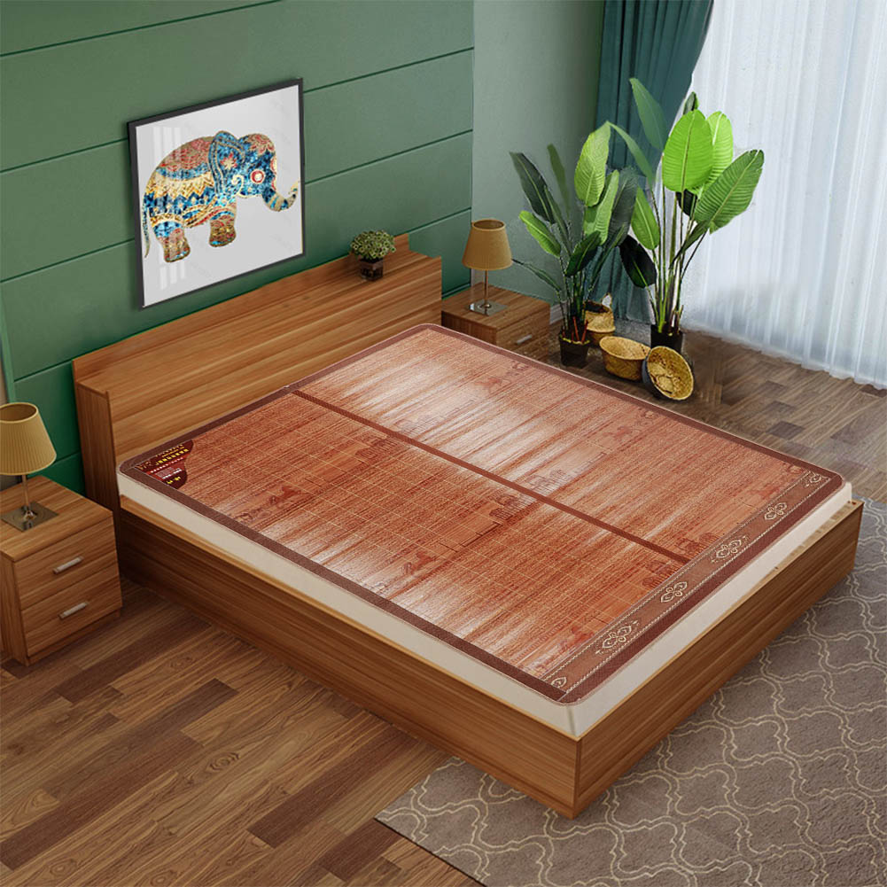Summer Cooling Bed Mat Mattress DoubleSided Folding Bamboo Sleeping Mat for Comfortable Sleep