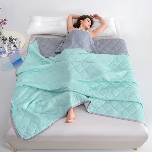 Summer Cooling Blanket for Hot Sleepers, Breathable Lightweight Air Conditioning Throw, Temperature Regulating Comforter for Bed Couch Travel, All Season Soft Cool Tech Blanket for Home Office