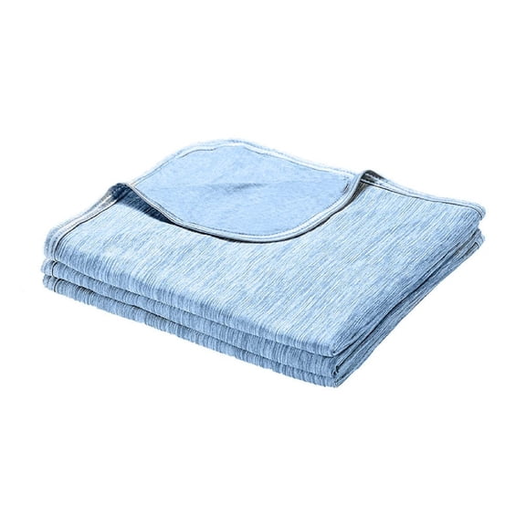 Summer Cooling Blanket Ice Silk Nylon Breathable Lightweight 3 Layer Throw Fast Heat Dissipation Quick Dry Machine Washable for Bed Sofa All Season Sleeping